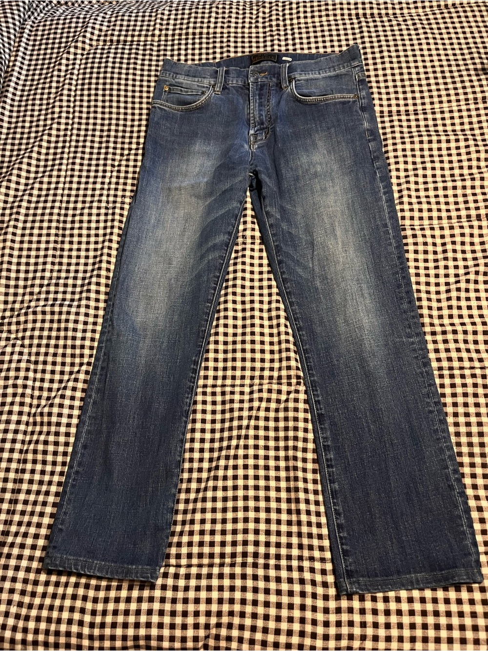 Reserved Men's Faded Blue Straight Jeans 33x32